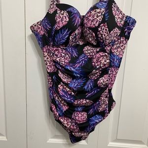 Torrid Demi Push Up Pineapple One Piece